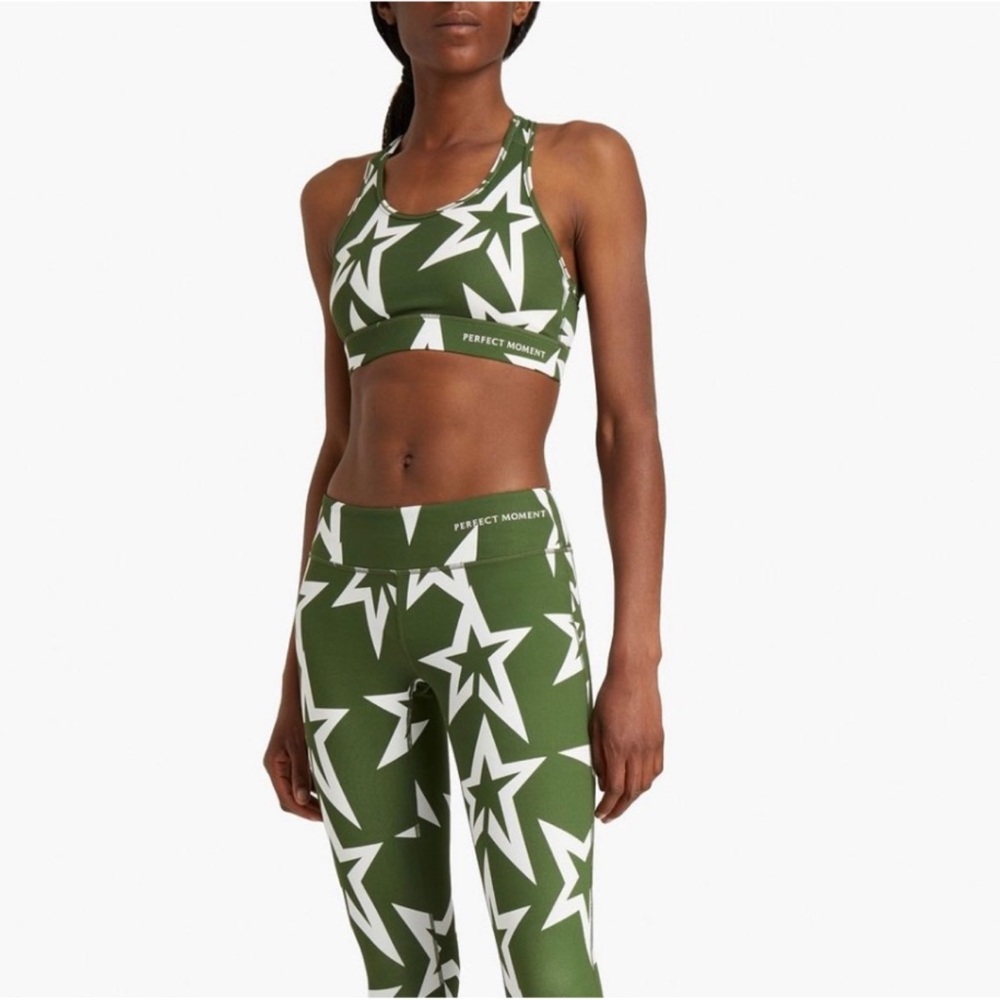 Perfect Moment - Starlight Fitness Top in Dark Green Starlight
